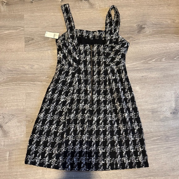 NWT ANTHROPOLOGIE Maeve Tweed Black White Mini Dress- women’s 4 - Picture 5 of 7